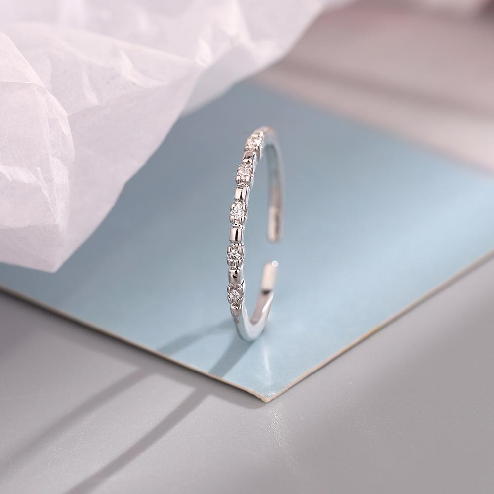 Изысканное золотое разомкнутое кольцо: Японский и корейский стиль, тонкое кольцо с бриллиантами, штабелируемые и элегантные украшения для пальцев