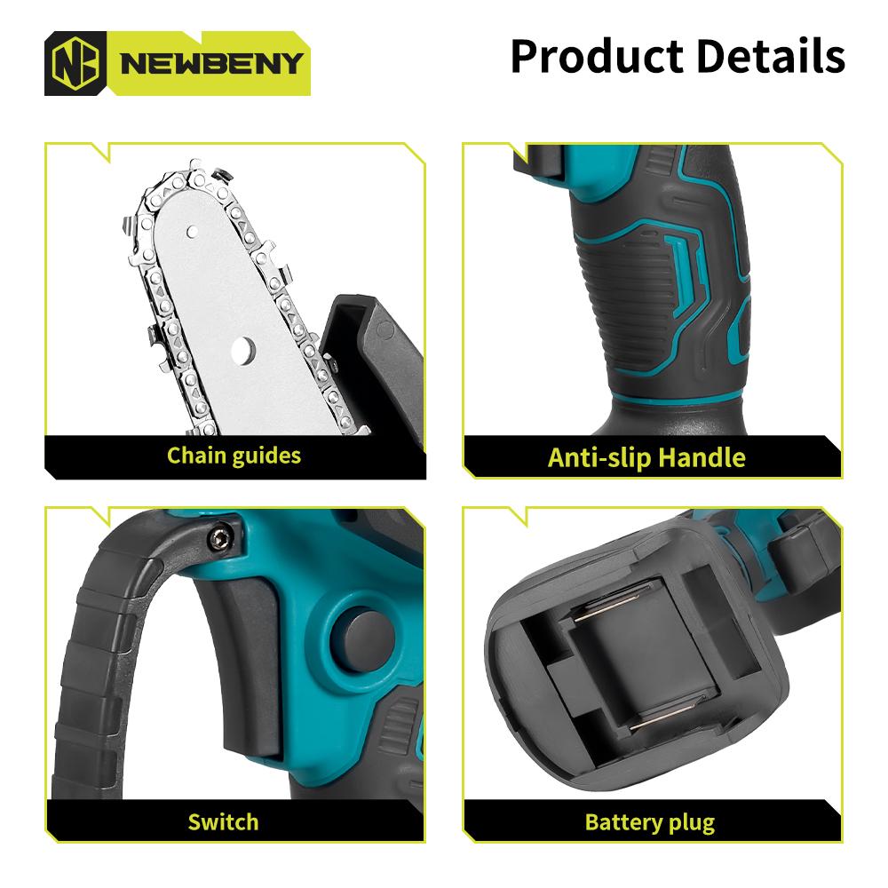 Newbeny Бесщеточная 6-дюймовая электрическая пила + 30-миллиметровые электрические секаторы, набор аккумуляторных садовых деревообрабатывающих инструментов для Makita 18 В аккумулятор