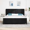 Box Spring Bed with Headboard Black 200 x 200 cm Fabric
