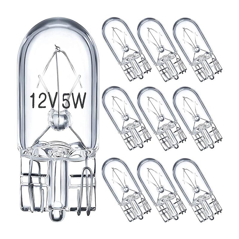 10 X Лампа указателя поворота Стеклянная T10 W5W 501 194 12V 5W/3W W2.1x9.5d Однонитевая Автомобильная Лампа Авто Свет