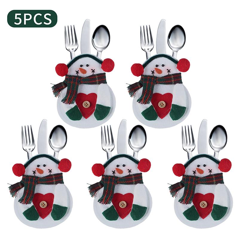 10 шт. рождественские держатели для серебра, набор милых ножей и вилок, сумки, кухонная посуда, карманы для Рождества, домашний ресторан, декор стола, орнамент