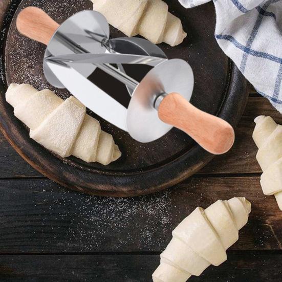 Роликовый резак из нержавеющей стали для изготовления круассанов, хлеба, теста, нож для выпечки, инструмент