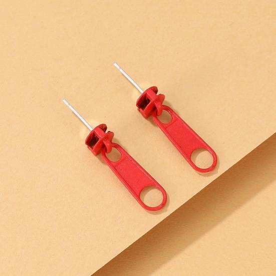 1 пара серег-гвоздиков на молнии в форме ювелирных изделий с мультяшным рисунком ярких цветов для ушей