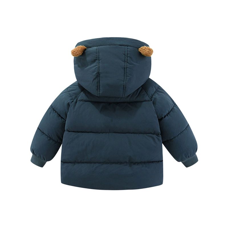 2-8 Years Kids Fleece-Lined Thickened Hooded Jacket Winter Coat