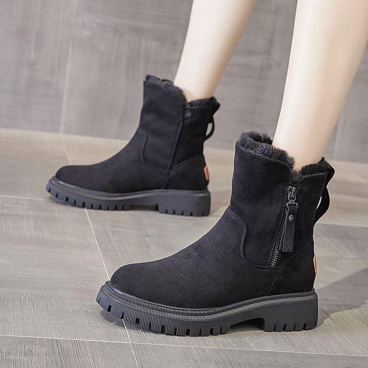 Сапоги на толстой подошве, женские зимние новые зимние сапоги с мягкой подкладкой, теплые короткие сапоги, большой размер 42