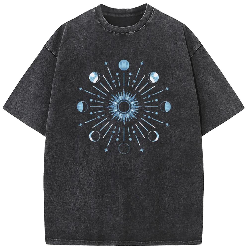 Tie-Dyed XINGX Mandala Men Washed T-Shirt Cotton Funny Loose Bleached Tshirt Retro Fashion Hip Hop Bleach T Shirt Tops Tee