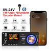 8V-24V Bluetooth V5.0 Mp3 Decoder Board TF FM Radio Module Wireless Audio Receiver with Microphone For Handsfree Call Recording