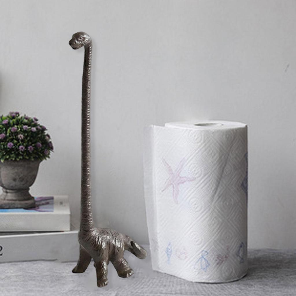 Cast Iron Dinosaur Figurine Paper Holder Organizer Home Decoration Toilet for Office