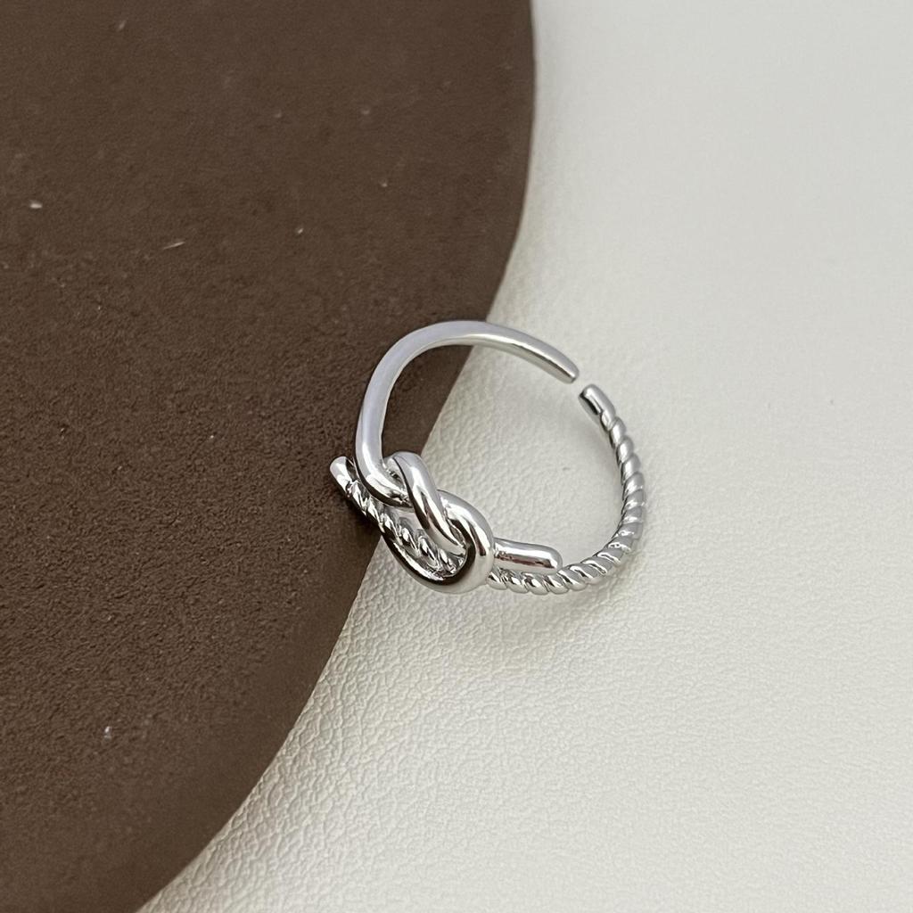 3D Wave Heart Knot Open Ring - Adjustable Size, Simple Cool Style Jewelry