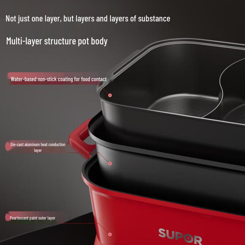 SUPOR 6L High Power Electric Hot Pot with Divider CN plug (adapter included)