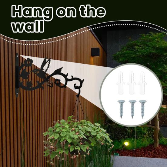 Wall Mounted Plant Hangers Heavy Duty Wall Hooks Outdoor Metal Hooks Hanging Plants Brackets for Lanterns Flower Pots Bird Feeder