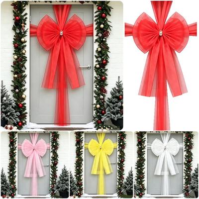 Long Ribbon Christmas Bowknot Decoration Large Size Decorative Door Bow Door Decoration