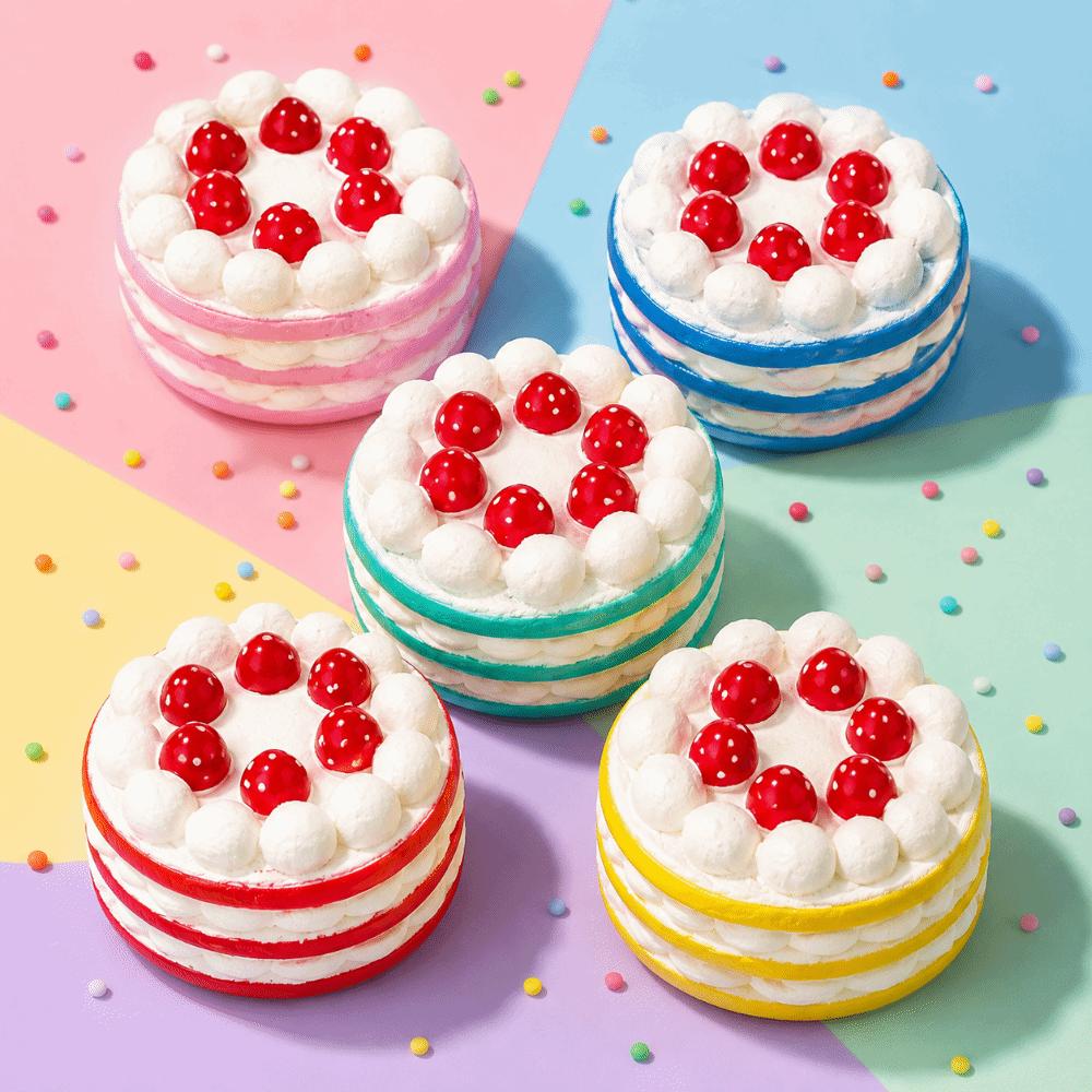 Strawberry Cake Design Simulation Food Toy PU Material Slow Rising Toy Office Use