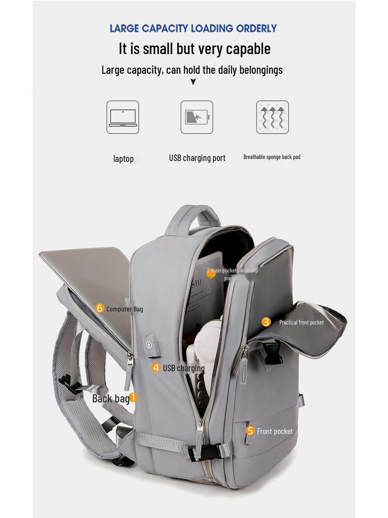 Unisex Business & Travel Backpack - Large Capacity, Expandable, Stylish Design for Short Trips & Laptop Storage