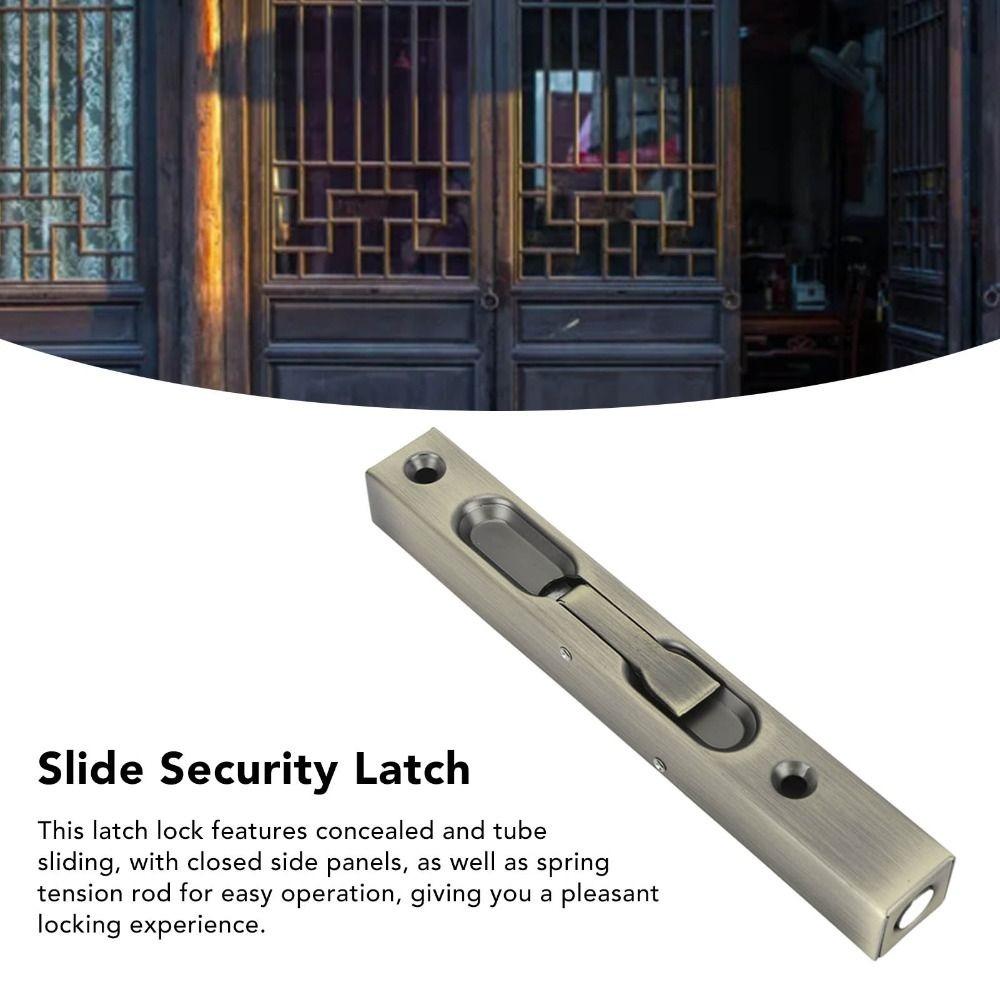 Stainless Steel Door Slide Bolt Bronze Flush Bolt Latch Security Slide Latch Lock Cabinet