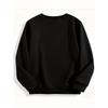 European sizes Kids' Black Sweatshirt with Softball and  Bow Print for Casual Wear and Sports Activities