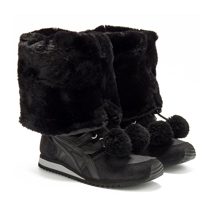 ONITSUKA TIGER Winter Heaven Fashion Универсальные Теплые Высокие Повседневные Кроссовки Женские черные 1182A676-001
