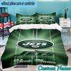 Custom Name 3PCS New York Football Logo Bedding Set,Including  Duvet Cover And 2pcs Pillowcases Perfect for Bedroom,Dormitory,Fan Christmas gift