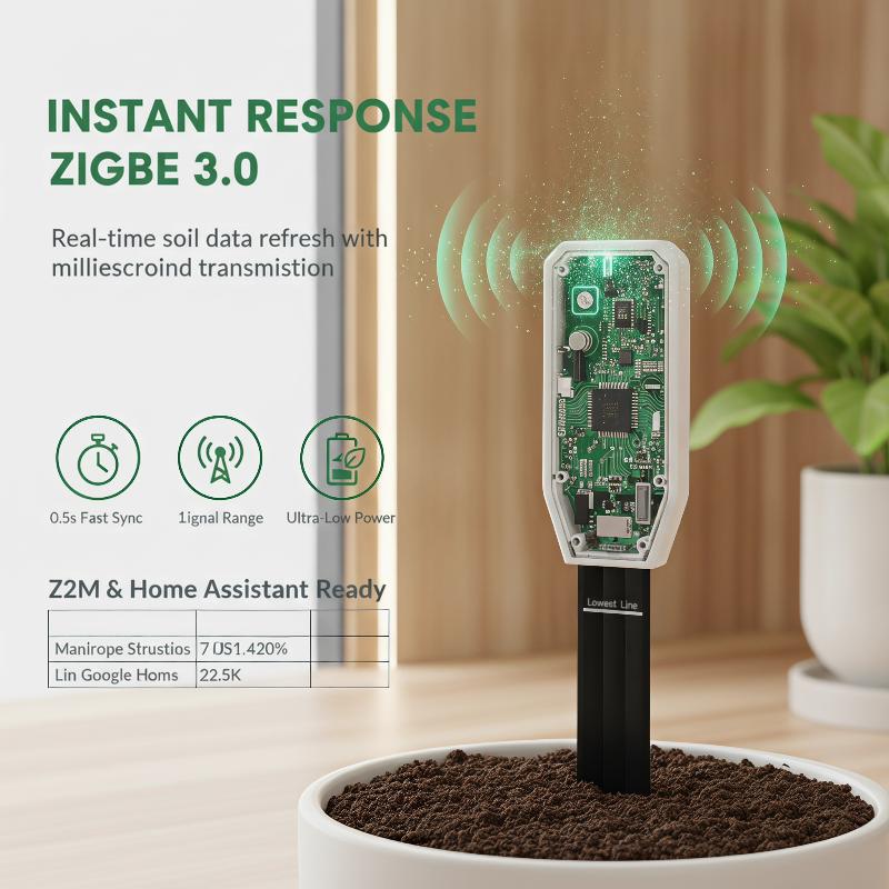 Умный Zigbee датчик влажности почвы с контролем температуры и влажности, управление через приложение, для ухода за садом и автоматического полива растений
