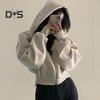 Autumn Spring Women Coat Hooded Drawstring Long Sleeves Pockets Zip-up Elastic Cuff Hem Loose Sport Hoodie Casual Daily Wear Jacket