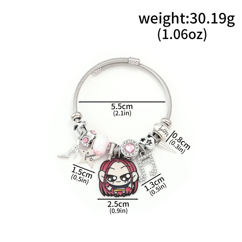 Kpop Охотники на демонов Браслет с бусинами Мультяшный Аниме Подвеска Браслет DIY с бусинами Браслет-манжета Украшения для девочек Подарки для детей