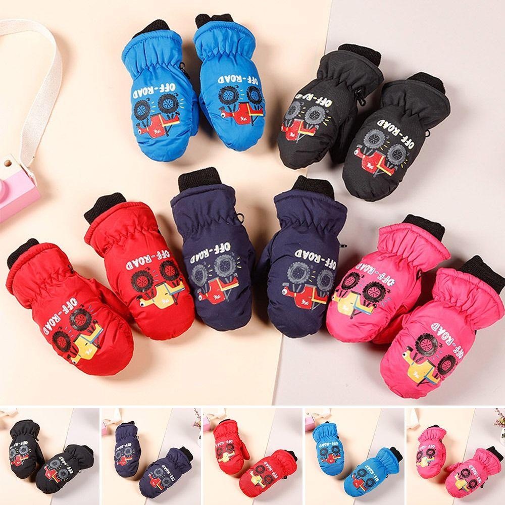 Non-slip Waterproof Mittens Windproof Sports Gloves for 2-5 Years Old Kids Boys Girls