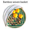 1шт. Хранение бамбуковая плетеная корзина ручная работа сетка для пикника крышка хлеб еда палатка корзина для пикника