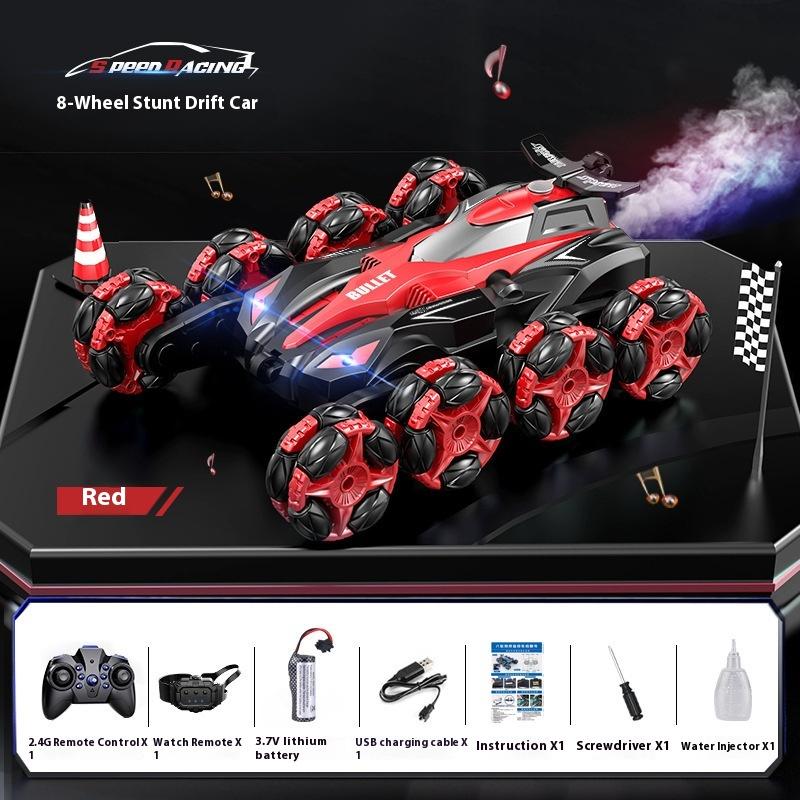Eight Wheel Stunt Remote Control Car Gesture Induction Drift Spray Swing Arm Climbing Rotary Charging Motor Racing Toy Gift