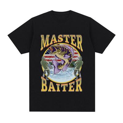 Смешная пародия на рыболовную игру Master Baiter, летняя мужская и женская одежда, модные футболки из хлопка с коротким рукавом, футболки большого размера