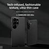 Премиум Бизнес Тонкий Чехол с Рисунком под Углеволокно 600D для Samsung S26 Ultra S25 S24 Plus S23 Защитный Чехол с Поднятым Бортиком для Защиты Объектива Ударопрочный