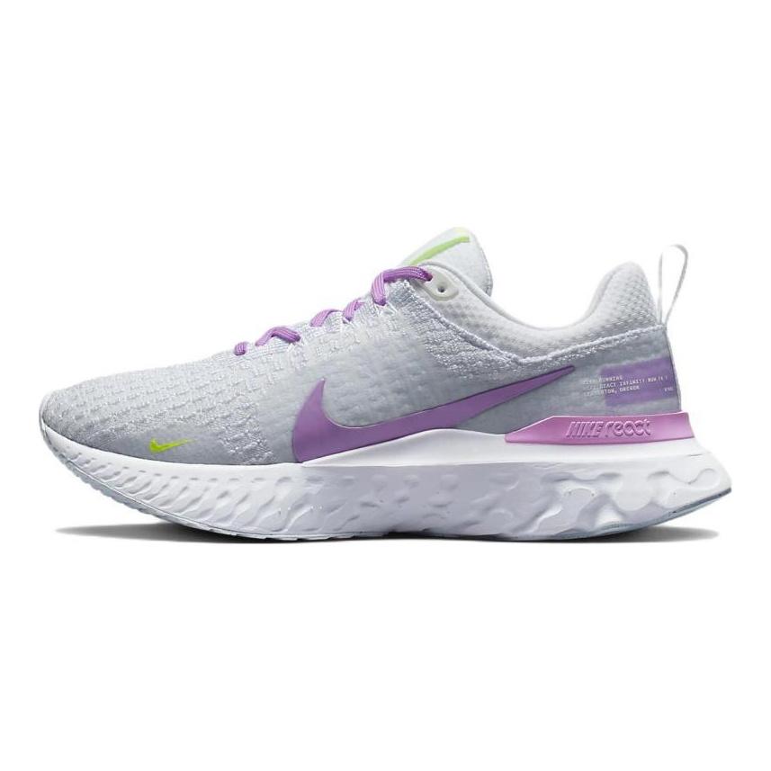 Nike Женские кроссовки React Infinity Run Flyknit 3 'Grey Rush Fuchsia' DZ3016-100