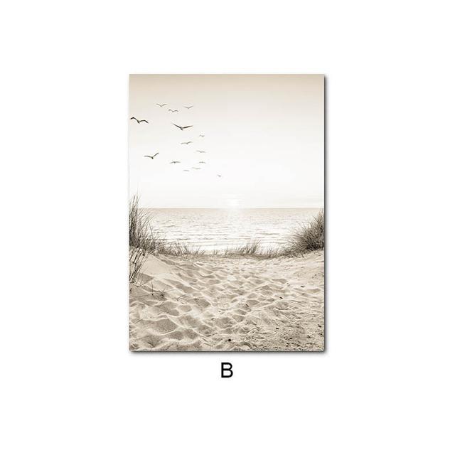 Скандинавский природный пейзаж, холст, картина, трава, мост, пляж, закат, настенный художественный постер, домашний декор, скандинавский принт, современная картина