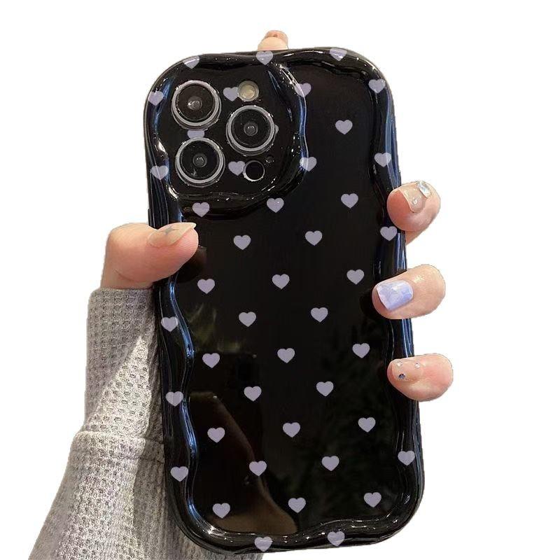 Полный экран фиолетовое сердце подходит для чехла на телефон iphone16 Apple 15 новый 14pro Япония и Южная Корея 13/12 взрыв 11