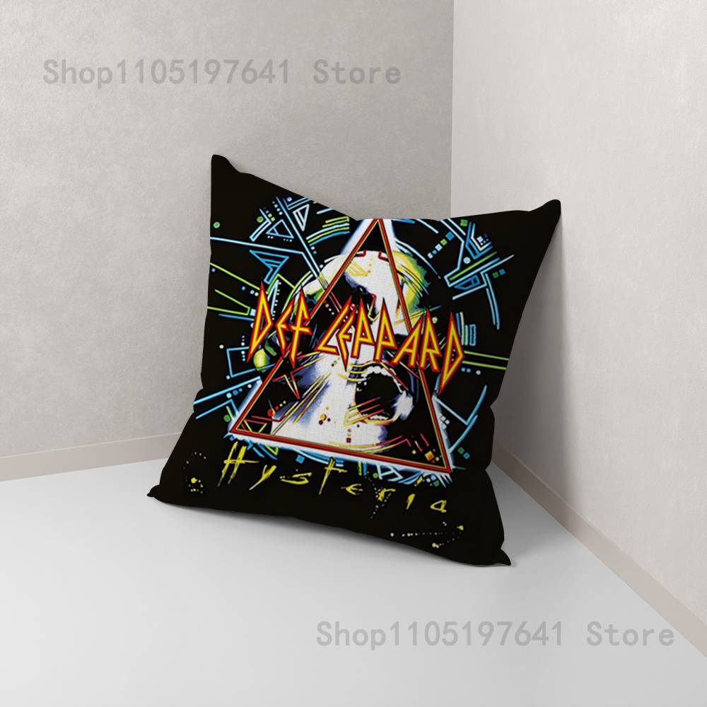 Наволочка для подушки с изображением группы D-Def Leppard для декора дивана, автомобиля, офиса, комнаты, наволочка с принтом, декоративные элементы и защита