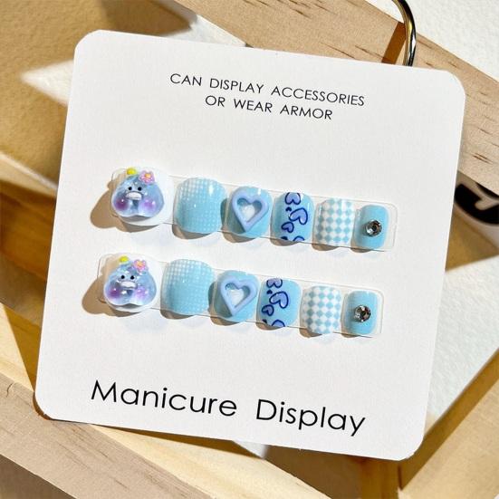 12 шт., детские мультяшные наклейки для дизайна ногтей, милые цветочные облака, сердечные узоры, стразы, наклейки для ногтей, самоклеящиеся накладные ногти, художественное украшение «сделай сам»