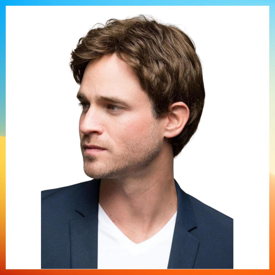 2025 Европейский модный короткий прямой парик для мужчин HW760