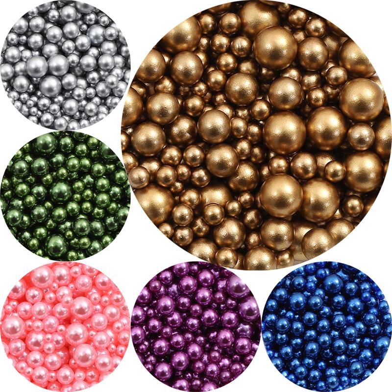 200 шт., 3-8 мм, цветные бусины из АБС-пластика, круглые искусственные жемчужные бусины для самостоятельного изготовления ювелирных изделий, украшения дома, художественный искусственный жемчуг для наполнителей ваз