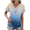 Summer Tops For Women Pattern For Women V-Neck Short Sleeve Comfy Womens Tops Oversized Tshirts