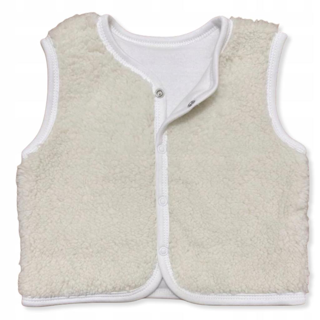 Warm Children' Vest 110 Sleeveless Sheepskin Coat Cream