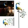 Solar Garden Lights Outdoor Peacock Lights Metal Peacock Statues for Pathway Walkway Lawn Patio Yard Garden Decoration Sculpture
