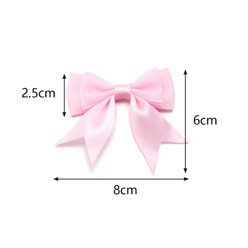 10Pcs Beige Purple Polyester Ribbon Bows Double Deck Bow Patch DIY Gift Clothes Decoration