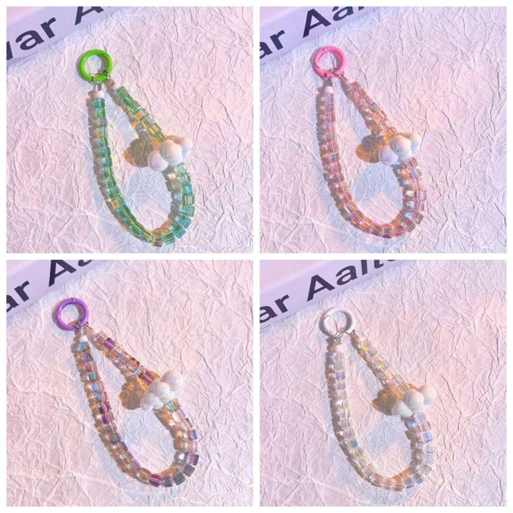 Wrist Chain Crystal Bead Strap Color Crystal Backpack Pendant Cell Phone Chain  Bag Accessories