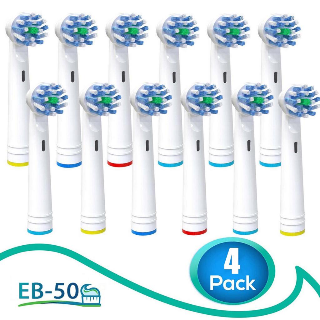 Сменные насадки для электрической зубной щетки EB-50P, 4 шт., подходят для Braun Oral-B Cross Action