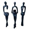 jijijing 3Pcs/Set Abstract Human Figurines, 3D Printed Modern Minimalist Art Sculpture, Artistic Sitting Figure Statues for Home Shelf Table