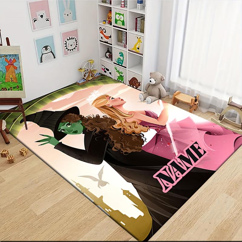 Custom Name Witch Princess Adventure Carpet Rug Customizable Soft Washable Anti-Slip Home Living Room Sofa Mats Personalized Rug. 0909336