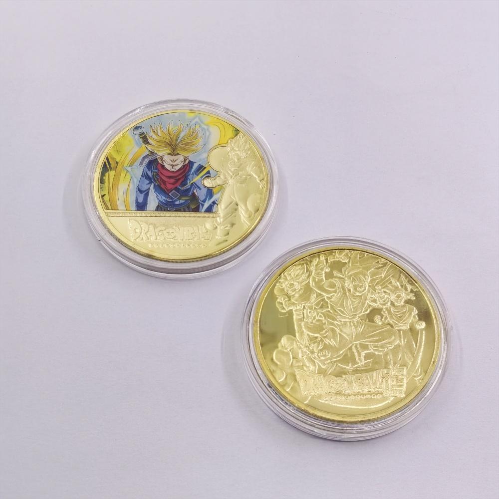 Anime Z Gold Plated Gold Coin Son Goku Vegeta Coins Kids Classic Anime Peripherals Collection Toy Souvenir