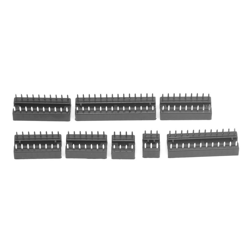 66pcs Flat Feet DIP Chip Holder InLine Package IC Socket Assortment Kit Circuit Board Assembly
