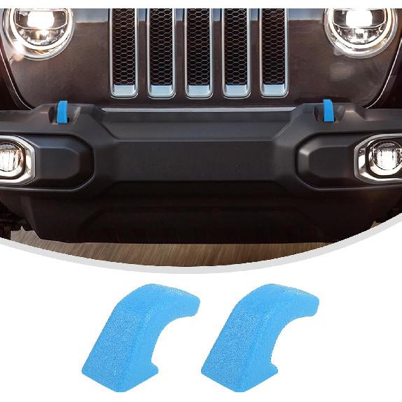 Linskip Tow Hook Covers for 2007-2026 Jeep Wrangler 4XE JL JK & Gladiator JT (Sport Willys Sahara Rubicon) - Rubber Sleeve Protectors for Front