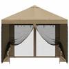 Garden Pavilion with Side Walls 3 x 3 m Beige