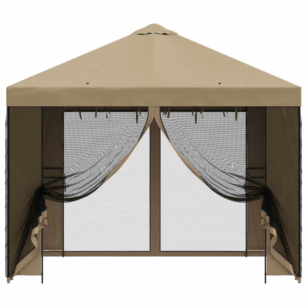Garden Pavilion with Side Walls 3 x 3 m Beige